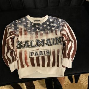 Balmain American Flag Print cotton sweatshirt